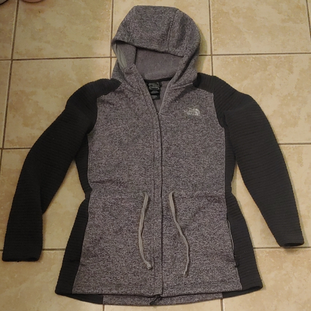 The North Face Indi Hooded Gray Fleece Jacket Women's Size M